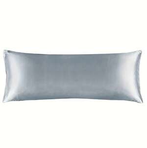 Luxury Silky Satin Body Pillowcase with Zipper Closure, Silver Grey, 20" x 60"